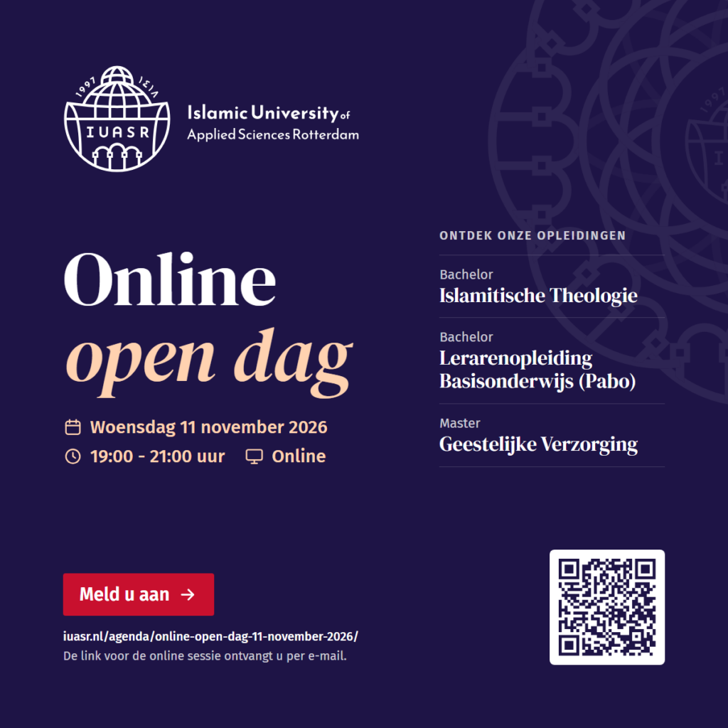 Flyer online open dag IUASR op woensdag 11 november 2026 van 19:00 tot 21:00 uur